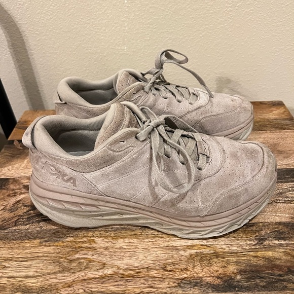 HOKA One One Bondi L Running ShoeSuede Simply Taupe Pumice Stone Men’s Size 11.5 - Picture 2 of 10